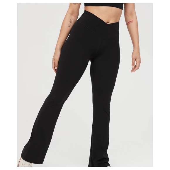 aerie Pants - Aerie Real Me Crossover Flare Leggings